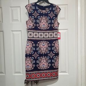 NEW VINCE CAMUTO SCUBA SHEATH NAVY SHEATH DRESS